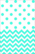 Caribbean Blue Chevron Plastic Tablecover 1.37 x 2.59m Each