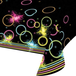 Amscan_OO Tableware - Table Covers Glow Party Tablecover Plastic All Over Print  137cm x 259cm Each