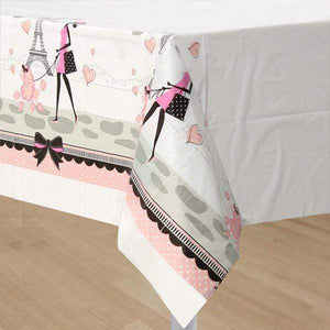 Amscan_OO Tableware - Table Covers Party in Paris Plastic Tablecover Border Print 137cm x 259cm Each