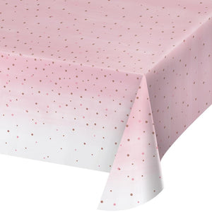 Amscan_OO Tableware - Table Covers Rose All Day Tablecover Plastic All Over Print Rose Gold Foil 137cm x 259cm Each