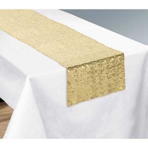 Amscan_OO Tableware - Table Runners, Table Skirts & Clips Gold Sequin Table Runner  Each