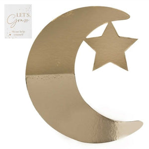 Tableware - Trays & Platters Eid Crescent Moon and Star Shaped Gold Grazing Board  46.5cm x 44.7cm Each