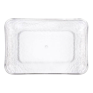 Amscan_OO Tableware - Trays & Platters Premium Rectangular Clear Hammered Look Tray Each