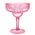 Boho Vibes Pink Floral Plastic Margarita Glass Debossed Finish 561ml Each