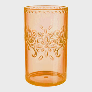 Tableware - Wine, Cocktail, Champagne, & Glasses Fiesta Burnt Orange Highball Tumbler Floral Debossed Finish 532ml Each