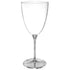 Premium Clear Plastic Wine Glasses with Silver Stem 207ml 8pk